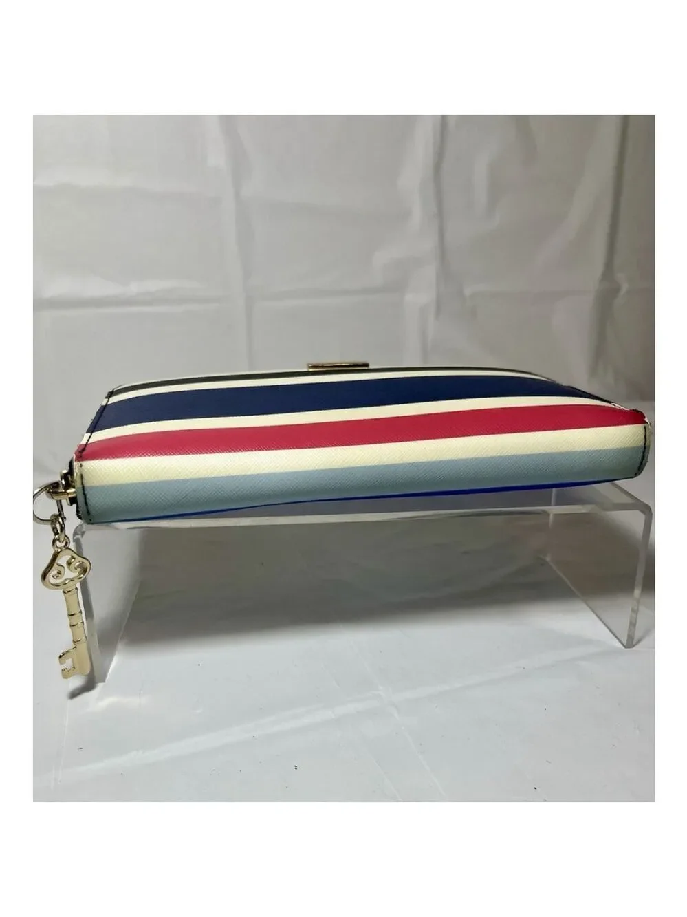 Kate Spade Laurel Way Neda Cruise Stripe Zip Around Accordion Wallet Clutch